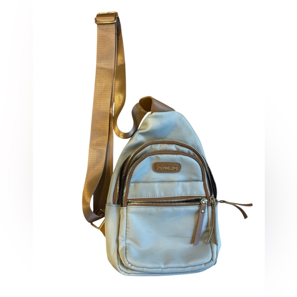 ravel Cream and Tan Belt Bag